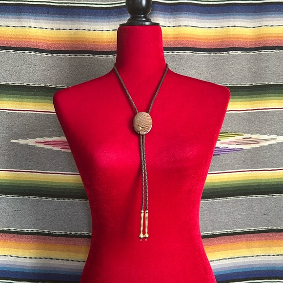 Bennet Jewelry - Polished Jasper Signed Bennet Bolo Tie